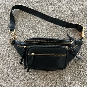 Black Leather Crossbody Bag